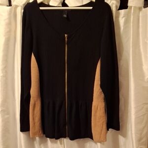 INC International Concepts Black and Tan Sweater 2X